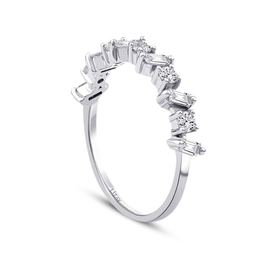 0,47 Carat Diamond Baguette Half-Eternity Ring