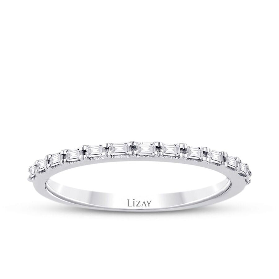 0,12 Carat Diamond Baguette Half-Eternity Ring
