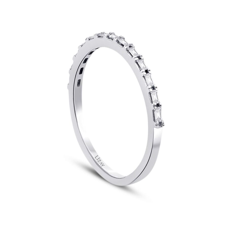 0,12 Carat Diamond Baguette Half-Eternity Ring