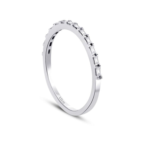 0,12 Carat Diamond Baguette Half-Eternity Ring