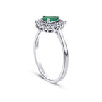 0,91 Carat Diamond Emerald Ring