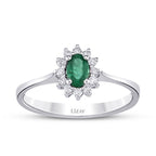 0,35 Carat Diamond Emerald Ring