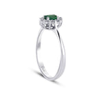 0,35 Carat Diamond Emerald Ring