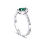 0,61 Carat Diamond Emerald Ring