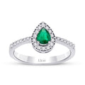 0,61 Carat Diamond Emerald Ring