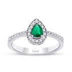 0,61 Carat Diamond Emerald Ring
