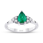 0,75 Carat Diamond Emerald Ring