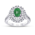 0,85 Carat Diamond Emerald Ring