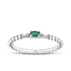 0,13 Carat Diamond Emerald Ring