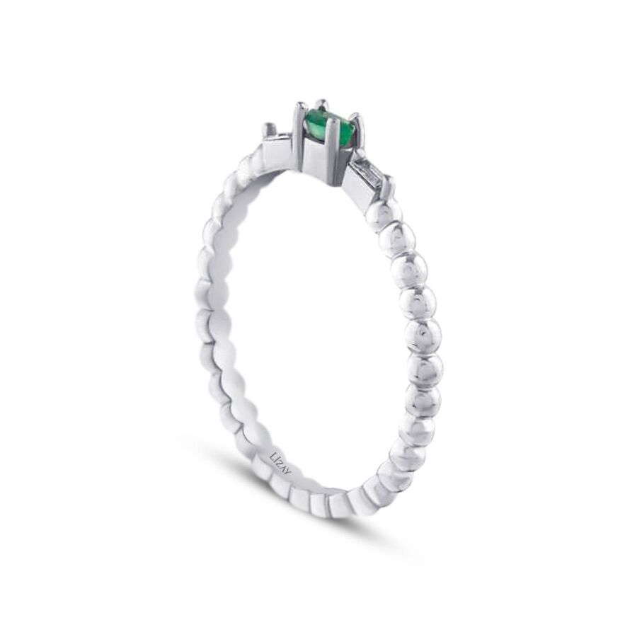 0,13 Carat Diamond Emerald Ring