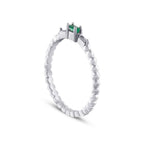 0,13 Carat Diamond Emerald Ring