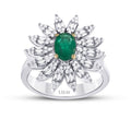 1,25 Carat Diamond Emerald Ring