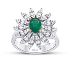 1,25 Carat Diamond Emerald Ring