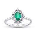 0,35 Carat Diamond Emerald Ring