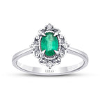 0,35 Carat Diamond Emerald Ring