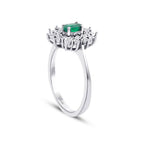 0,36 Carat Diamond Emerald Ring