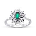 0,36 Carat Diamond Emerald Ring