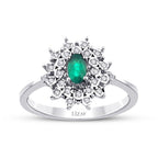 0,36 Carat Diamond Emerald Ring