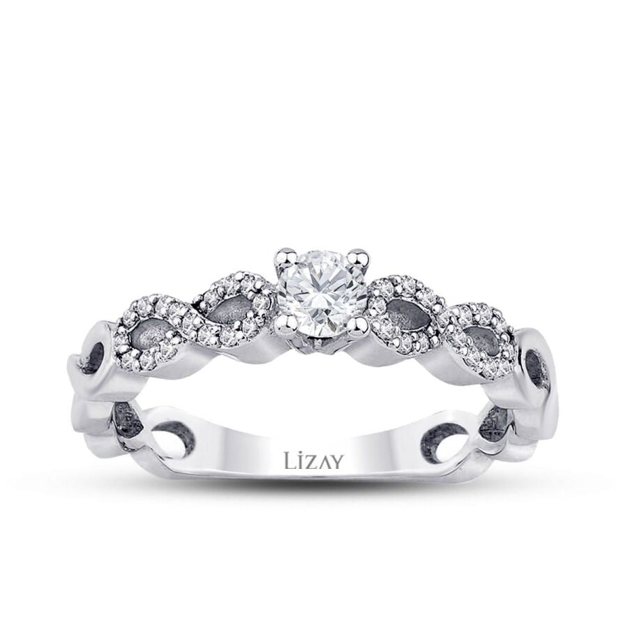 0,43 Carat Diamond Solitaire Engagement Infinity Ring