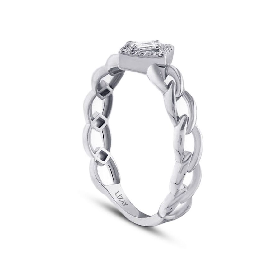 0,10 Carat Diamond Chain Baguette Ring
