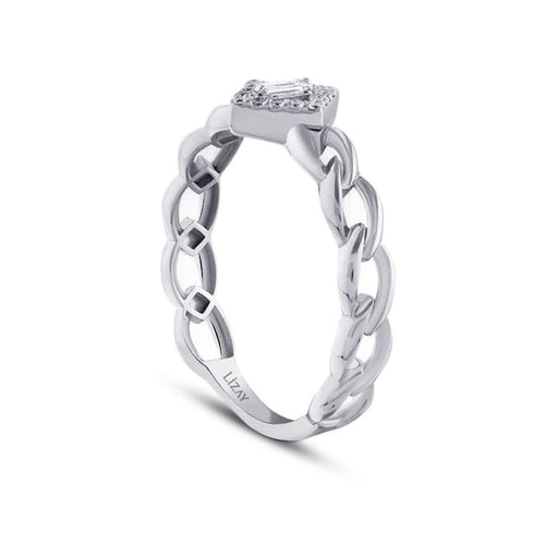 0,10 Carat Diamond Chain Baguette Ring