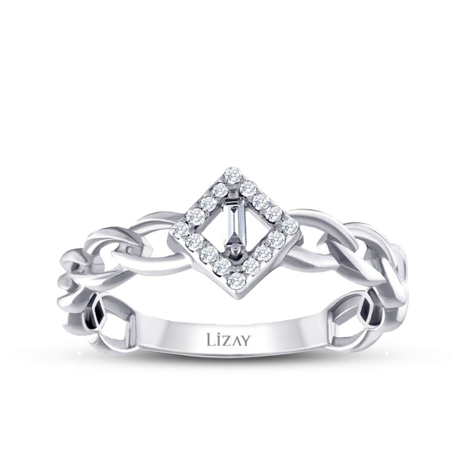 0,10 Carat Diamond Chain Baguette Ring