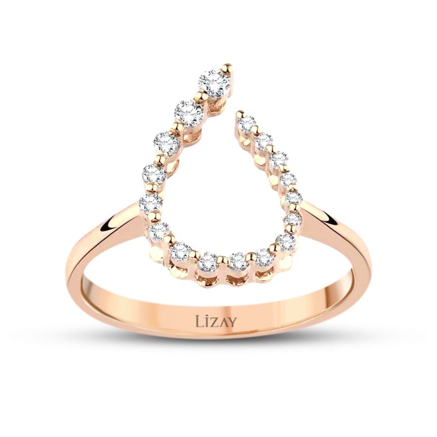 0,19 Carat Diamond Rose Gold Trend Ring