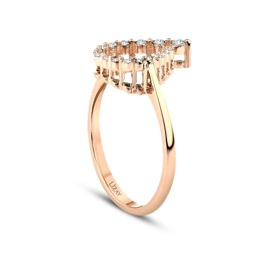 0,19 Carat Diamond Rose Gold Trend Ring