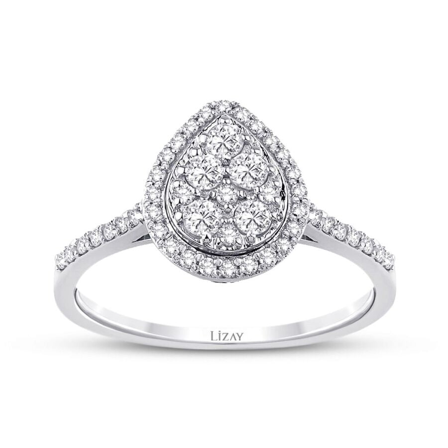 0,25 Carat Diamond Pear Ring