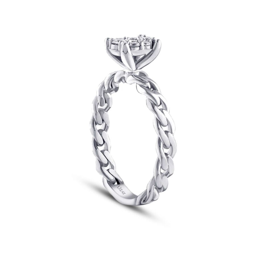 0,23 Carat Diamond Chain Ring