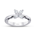 0,39 Carat Diamond Flower Marquise Ring