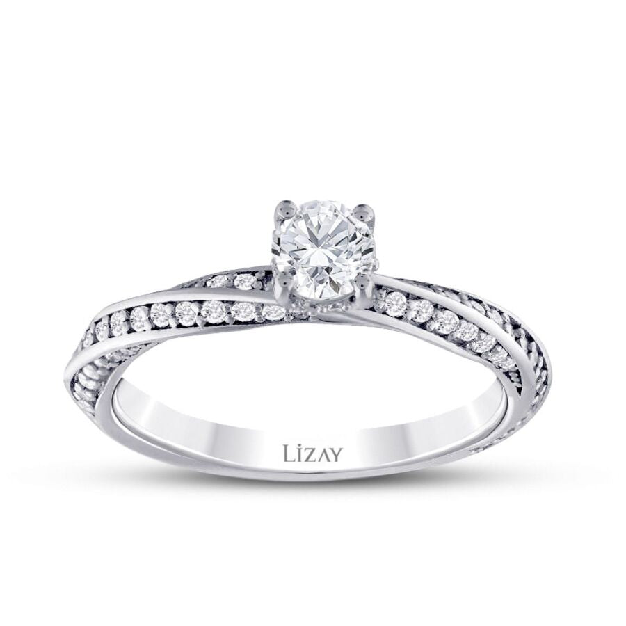 0,98 Carat Diamond Round Solitaire Engagement Ring