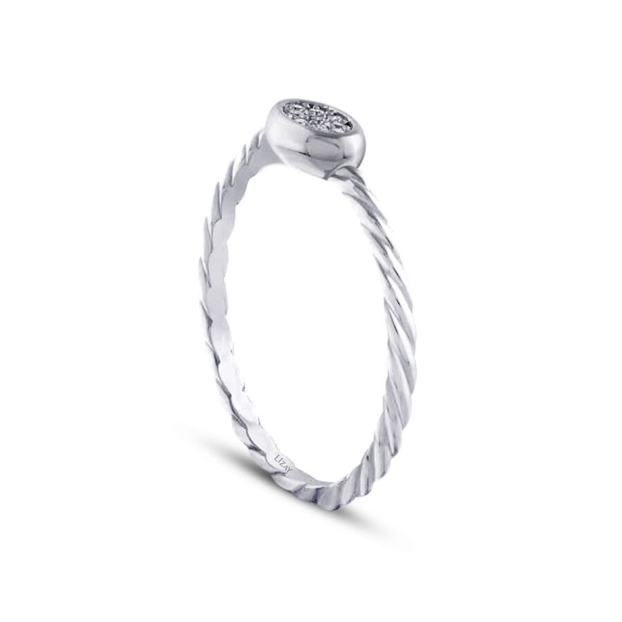 0,04 Carat Diamond Stone Twisted Ring