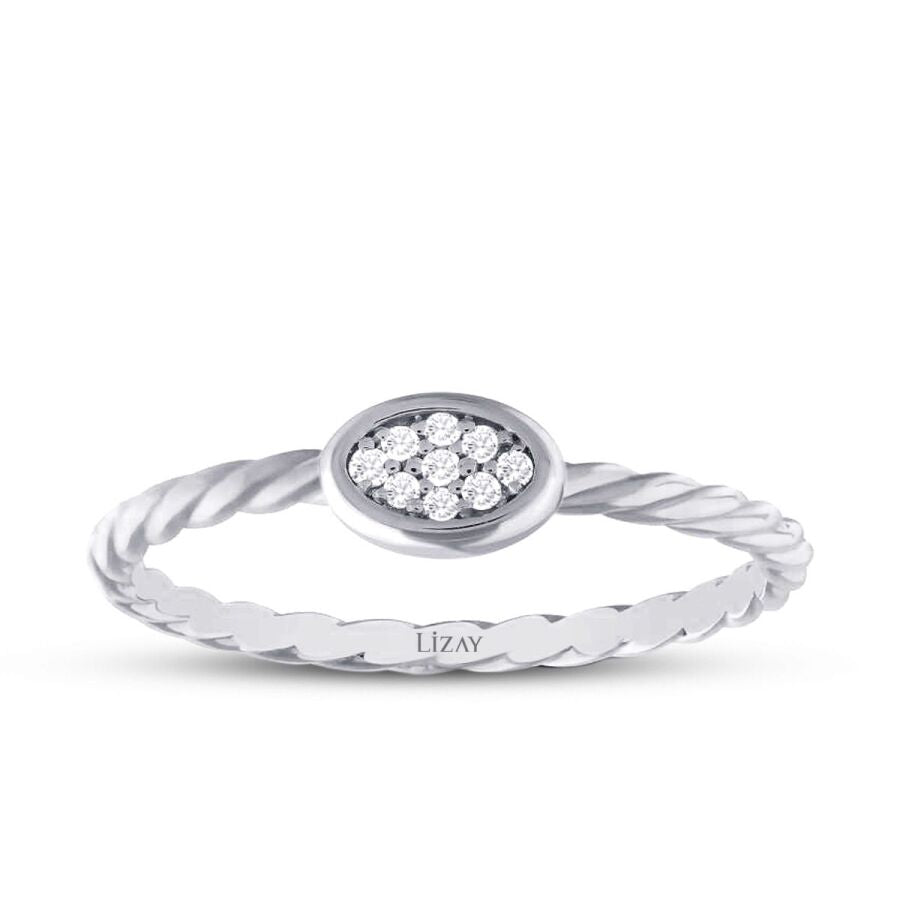 0,04 Carat Diamond Stone Twisted Ring