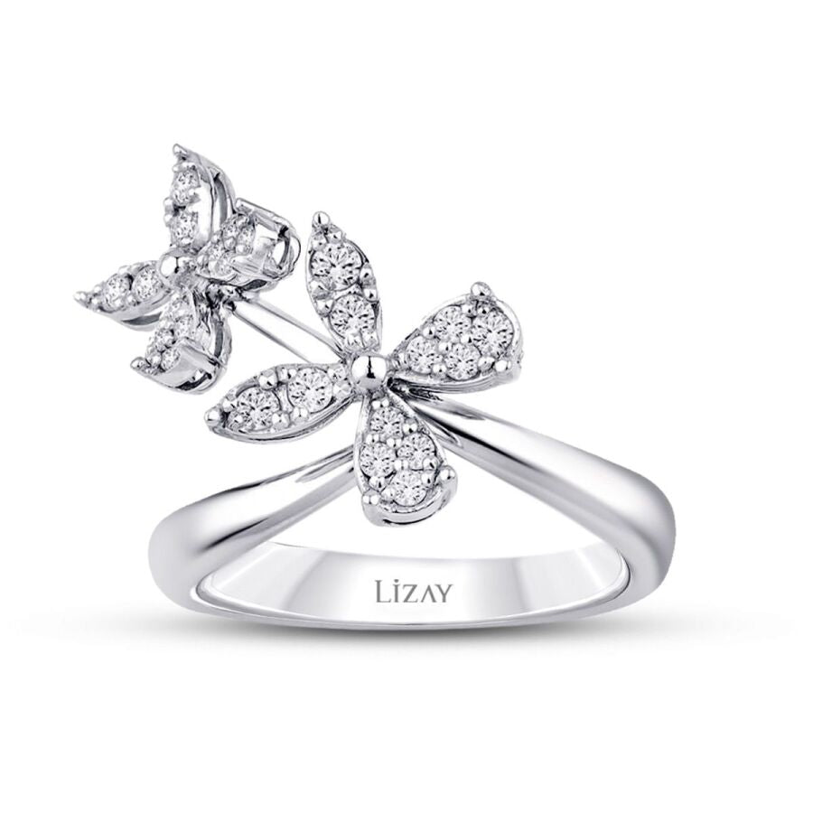 0,33 Carat Diamond Flower Ring