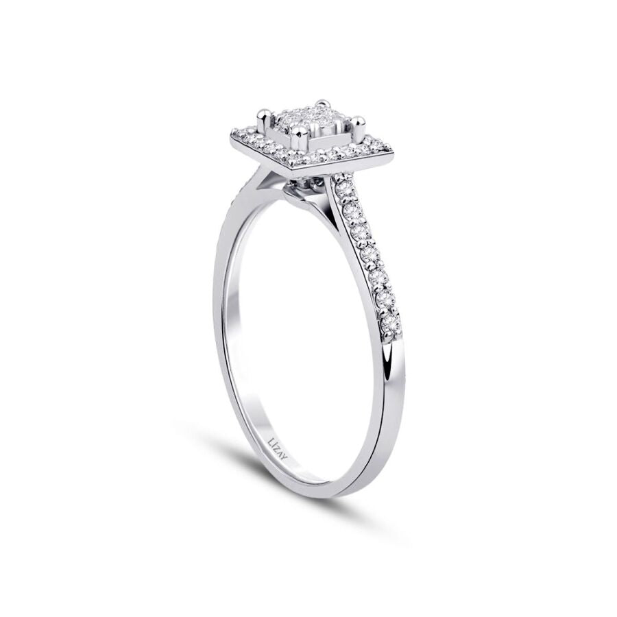 0,25 Carat Diamond Square Ring
