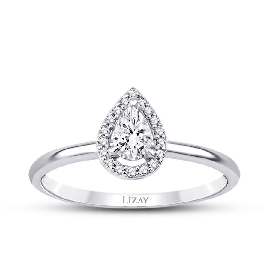 0,29 Carat Diamond Pear Ring