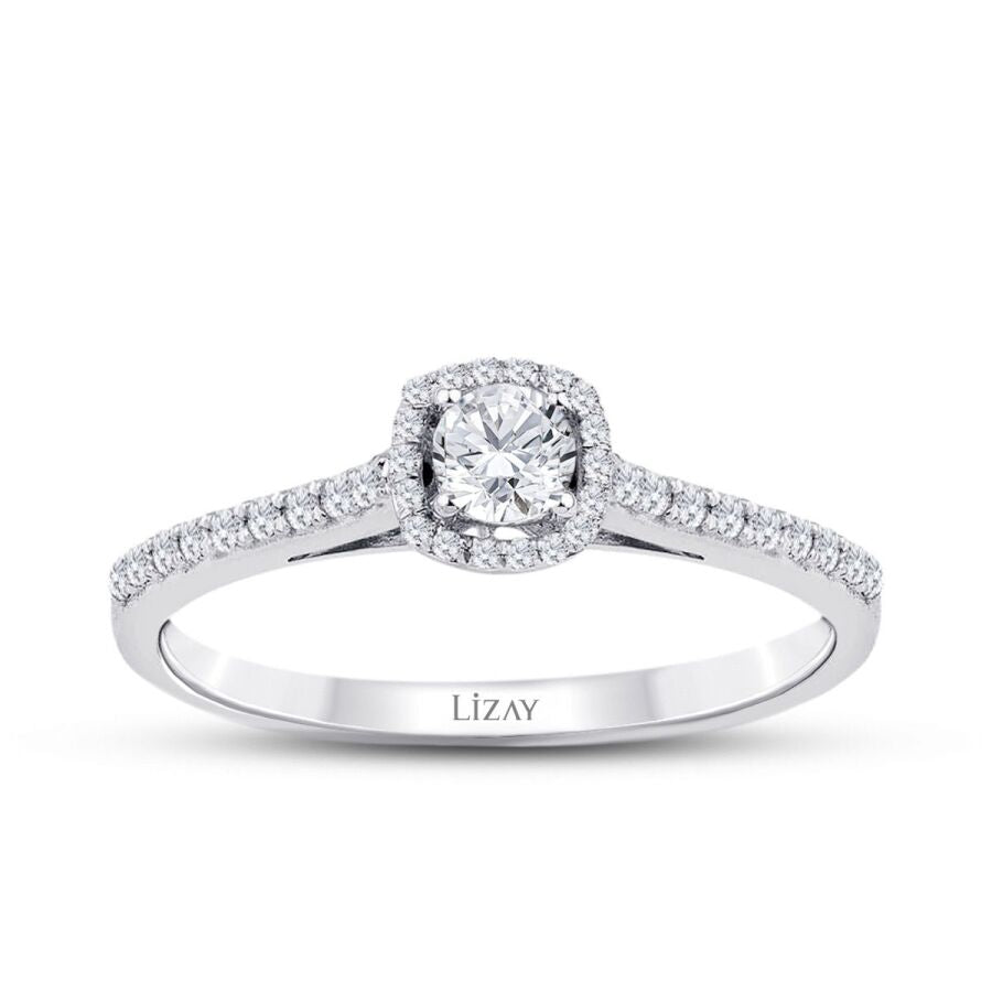 0,32 Carat Diamond Round Solitaire Engagement Ring