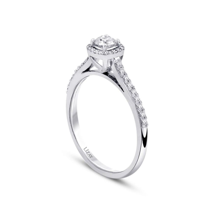 0,32 Carat Diamond Round Solitaire Engagement Ring