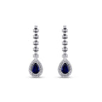 1,58 Carat Diamond Sapphire Earrings