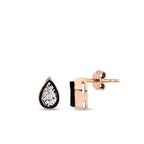 0,04 Carat Diamond Pear Rose Earring