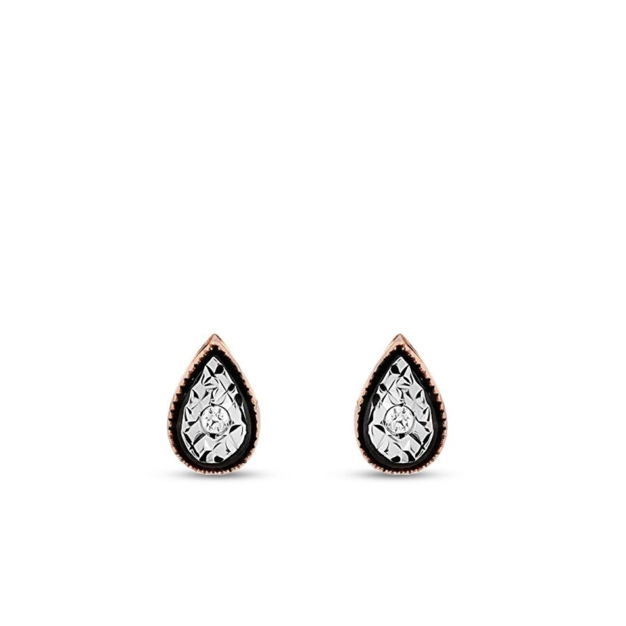 0,04 Carat Diamond Pear Rose Earring