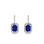 1,72 Carat Diamond Sapphire Earrings