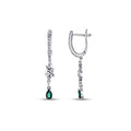 0,70 Carat Diamond Emerald Earrings