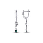 0,70 Carat Diamond Emerald Earrings