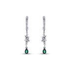 0,70 Carat Diamond Emerald Earrings