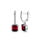 2,22 Carat Diamond Ruby Earrings