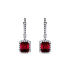 2,22 Carat Diamond Ruby Earrings