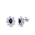 2,54 Carat Diamond Baguette Sapphire Earrings