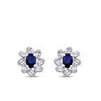 2,54 Carat Diamond Baguette Sapphire Earrings